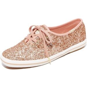 Kate Spade Keds rose gold glitter sneakers sparkle 6.5